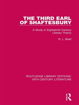 cover image of The Third Earl of Shaftesbury